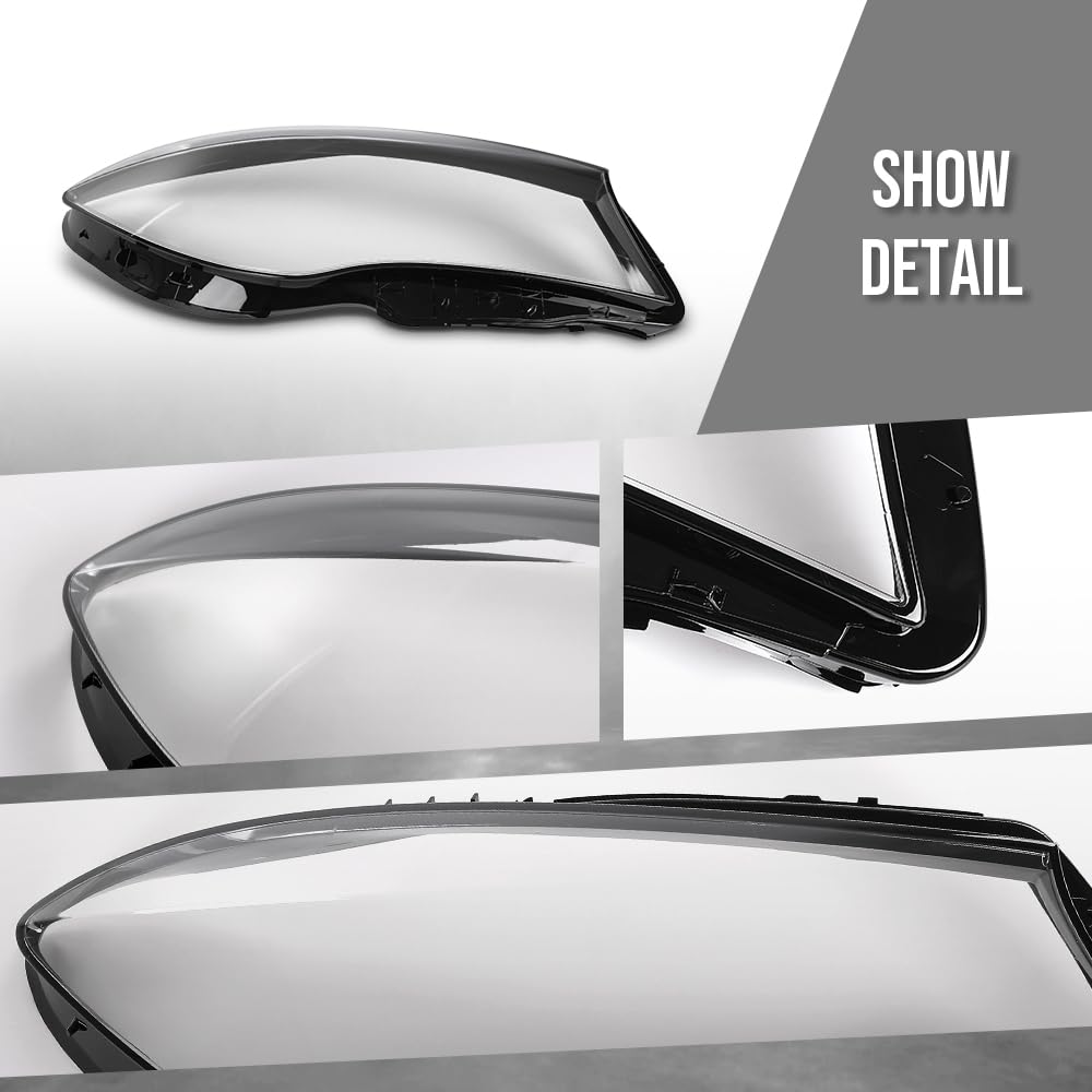 G-PLUS Headlight Lens Cover Compatible with Benz GLC-Class W253 CLA250 CLA45 AMG 2016-2019 Left & Right Front Headlamp Lens Cover Clear