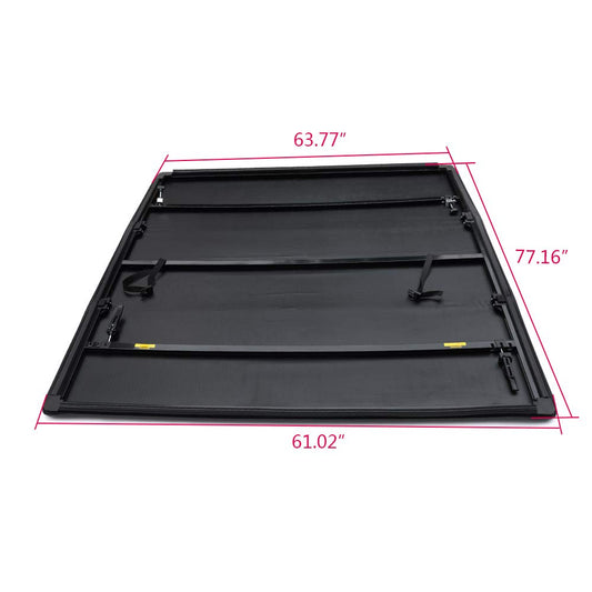Soft Top T3 Tri-Fold Truck Tonneau Cover Replacement for Toyota Tacoma 2016 2017 2018 2019 2020 2021 | Fleetside 6' Bed | for Models with the Bed Rail System