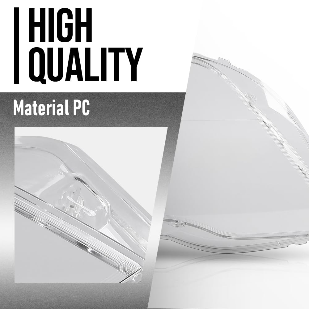 G-PLUS Headlight Lens Cover Compatible with Benz GLK X204 GLK250 GLK280 GLK300 GLK350 2013 2014 2015 Left & Right Front Headlamp Lens Cover Clear