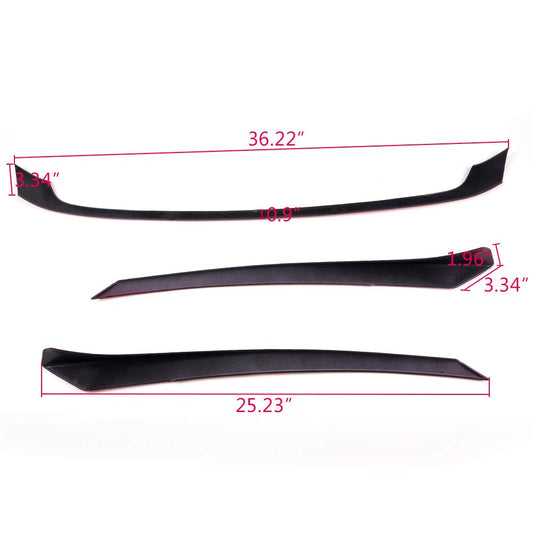 Red 3PC Grille Trims Compatible with Honda Civic 2016 2017 2018 | Type-R Style Front Hood Grille Moulding Cover Trim with Tape