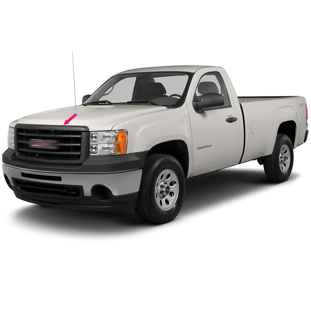 G-PLUS Truck Hood Molding Trim Without Chrome Grille Compatible with GMC Sierra 1500 2007-2013 / Sierra 2500 HD 3500 HD 2007-2010 Black Moulding GM1235110 10385157