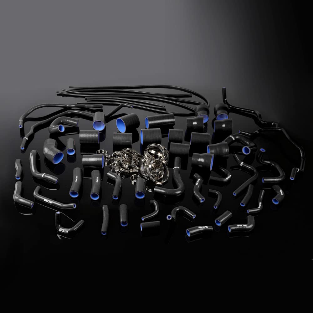G-PLUS Silicone Radiator Turbo Hose Kit Replacement Compatible with Nissan 300ZX VG30DETT Z32 1990-1999 Black