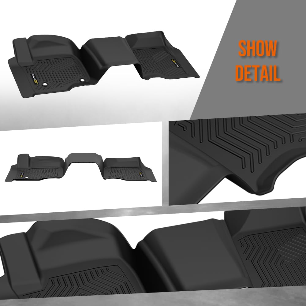 G-PLUS Floor Mats Fit Chevy Silverado GMC Sierra 1500 Double Cab 2019-2025