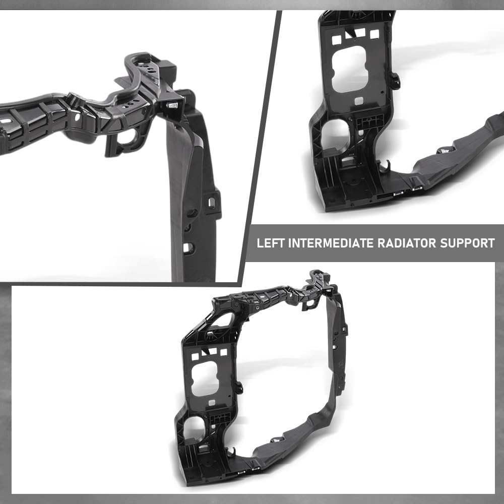 G-PLUS Front Left Side Intermediate Radiator Support Assembly w/ Bracket Compatible with Porsche Macan 2015-2018 95B805295 Direct OE Replacement Black