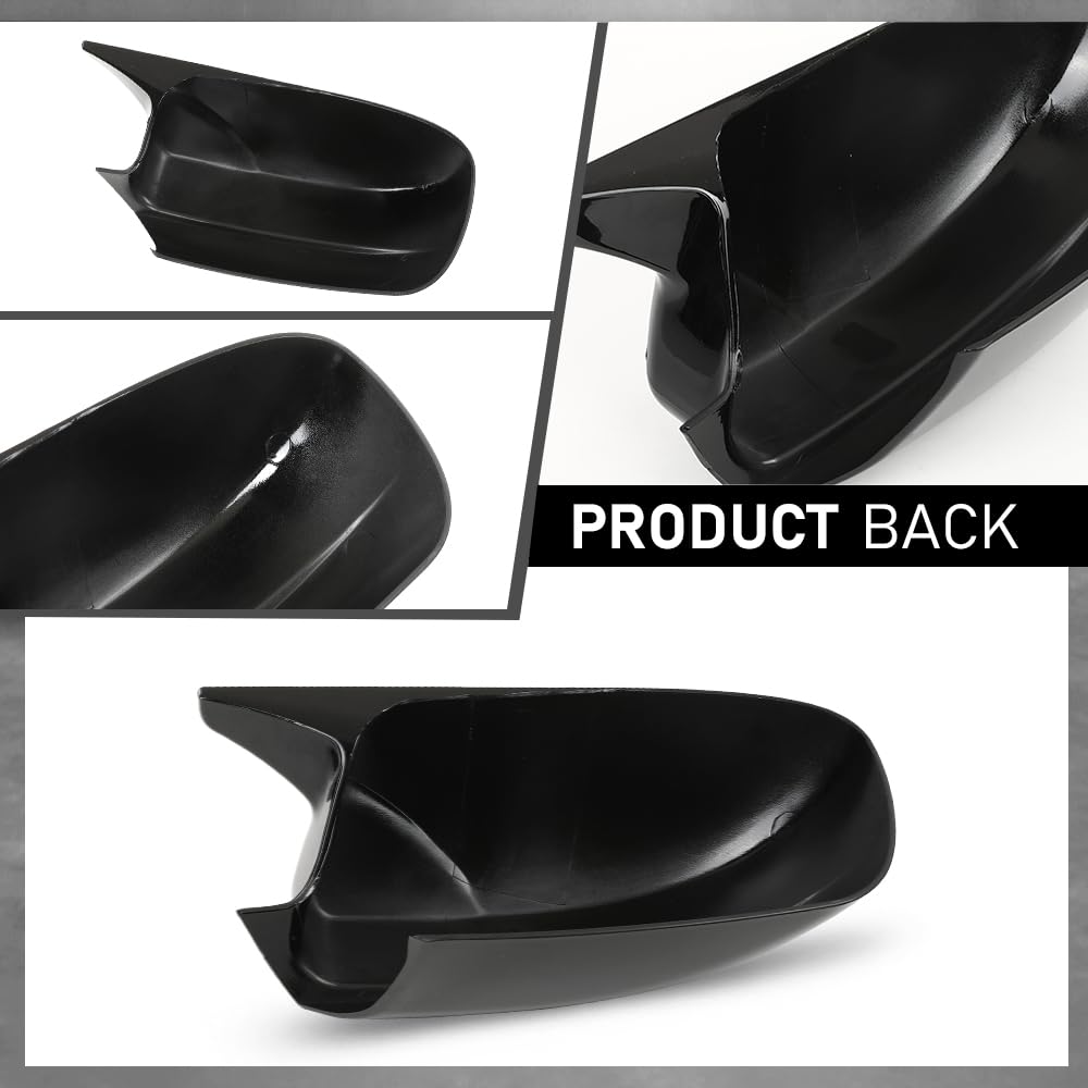 G-PLUS Side Mirror Covers Shell Cap Left and Right Compatible with Dodge Charger SRT 2015-2023 Horn Style Black