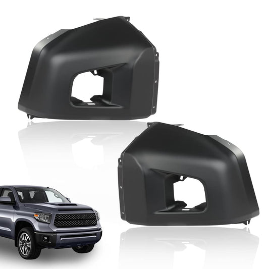 G-PLUS Front Bumper End Cap Plastic Textured Compatible with Toyota Tundra 2014-2020 W/O Parking Aid Sensor Holes,Fit for Models Without Park Assist System 521120C080, 521130C080 Left and Right