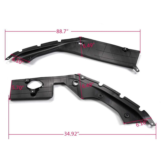 G-PLUS Engine Bay Side Panel Covers Compatible with Honda Civic 2016 2017 2018 2019 | Unpainted ABS Long Version X Gen 10 Generation Left and Right Pair