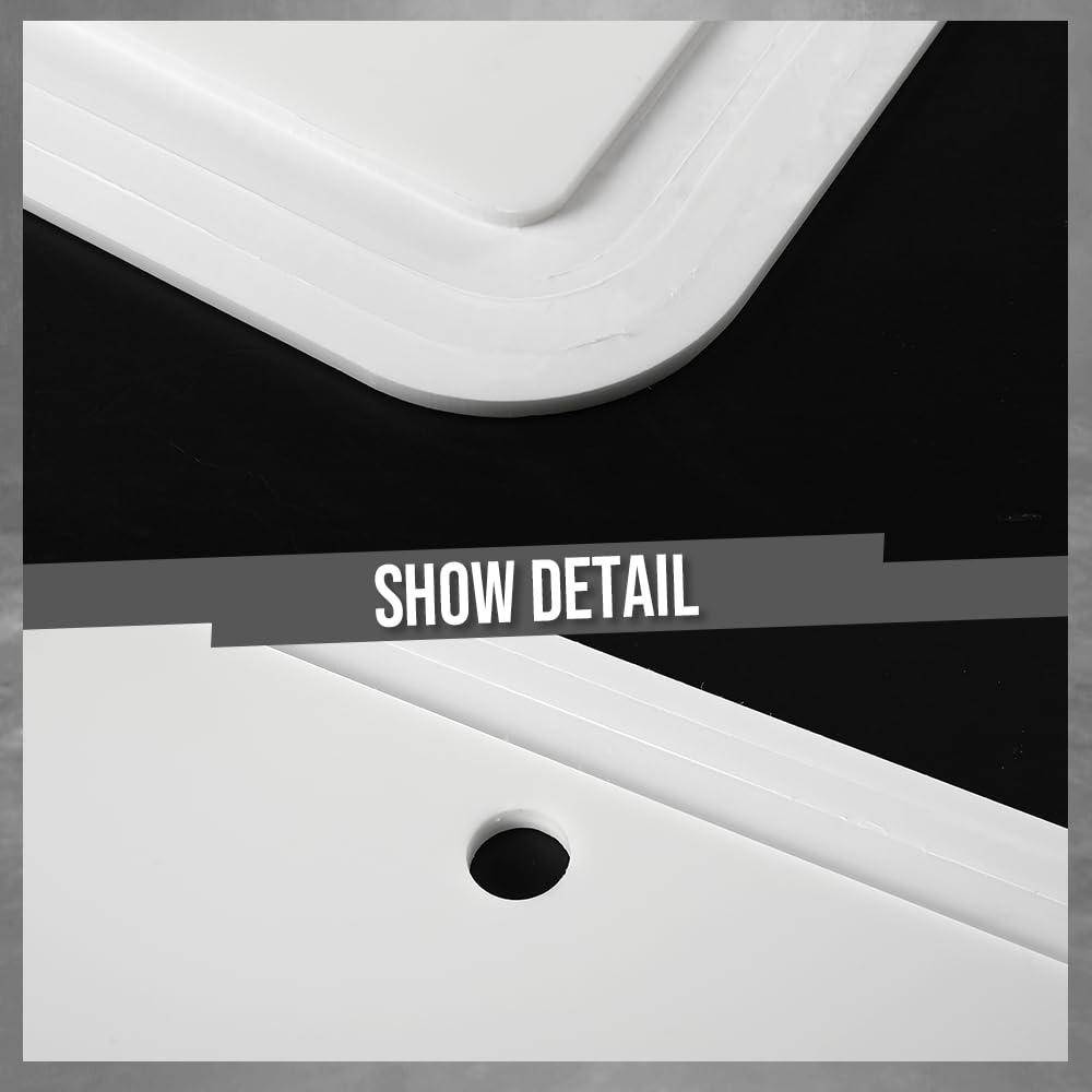 G-PLUS White Boat Plastic Ski Locker Door Cover Lid w/Hinge Kits Compatible with Most Boats, Such as Fishing Boat, Sailboats, Motorboat, Kayaks and Canoes