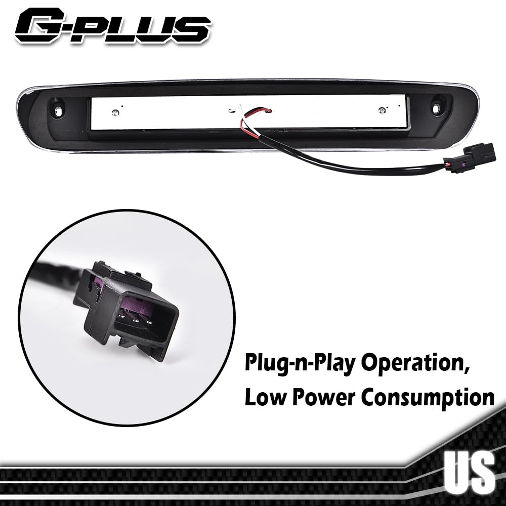 G-PLUS LED Third Brake Light Compatible With 07-14 Chevy Silverado/GMC Sierra,3RD LED Bar Brake/Cargo Light,Type X (Smoky lens Black Housing Amber Reflector)