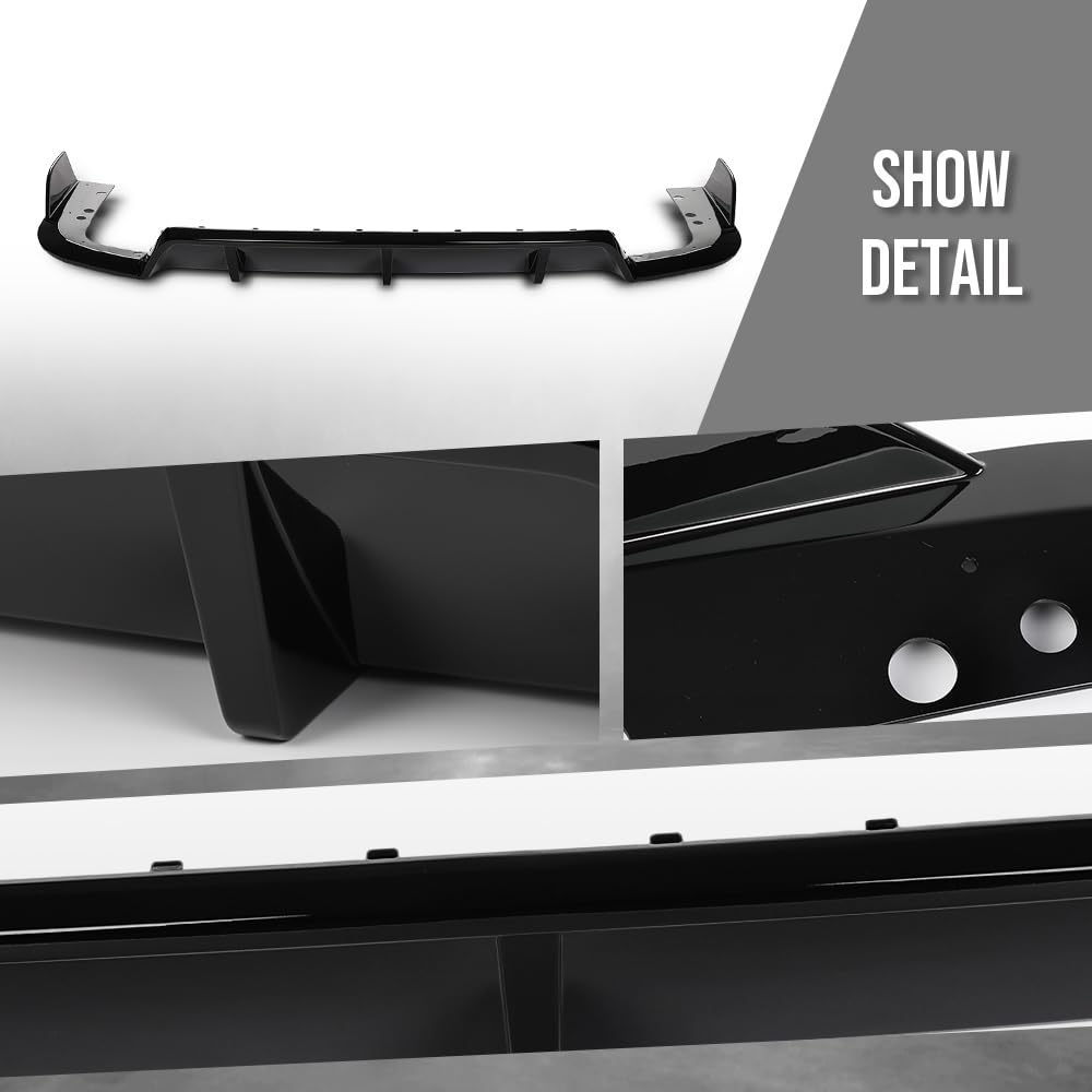 G-PLUS Rear Diffuser Compatible with BMW G05 X5 LCI M Sport Package Only 2019 2020 2021 2022 2023 2024 2025, Not Fit M Competition Rear Bumper Lip Diffuser Glossy Black
