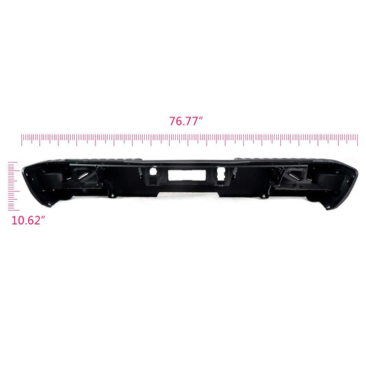 G-PLUS Rear Bumper Assembly Compatible With Chevy Silverado 2014-2018/GMC Sierra 1500 2014-2018 Chrome W/Corner Steps