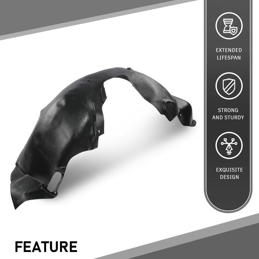 G-PLUS Fender Liner Front Right Compatible with Chevy Camaro 2014-2015 Black 1Pc 22829468, GM1249251