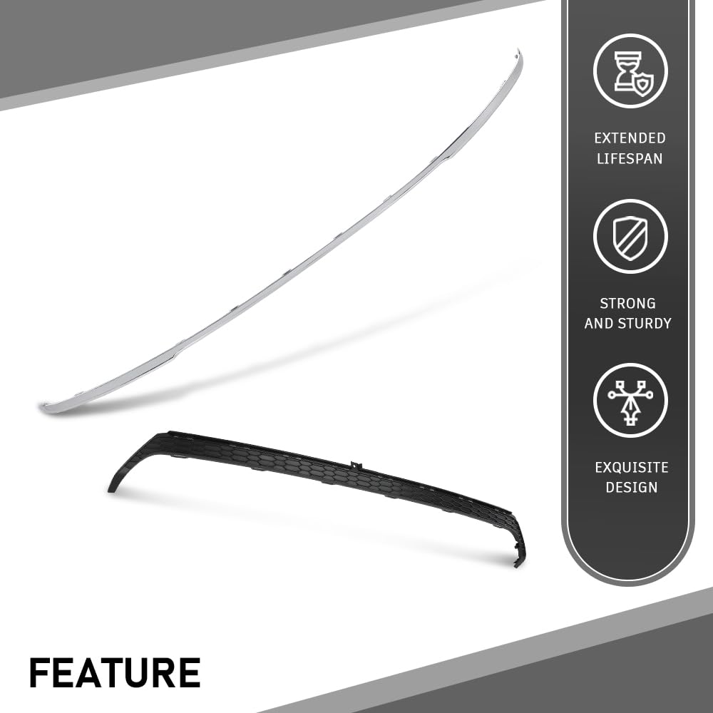 G-PLUS Rear Lower Bumper Cover Molding Trim Compatible with Honda Accord Sedan 4 Door 2016-2017 Black 2PCS