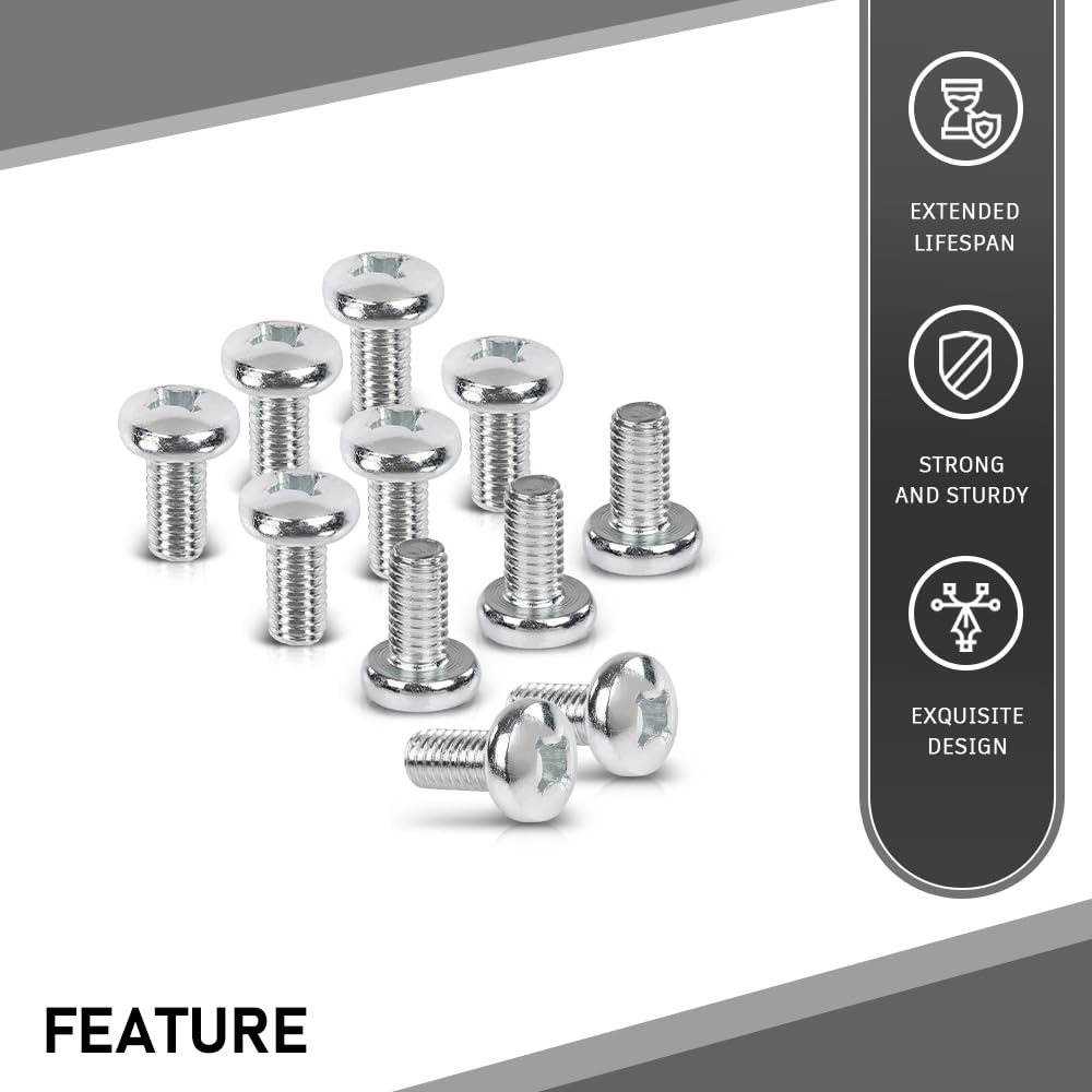 G-PLUS 100 License Plate Screws Compatible with Most Vehicles,Fit Benz Audi Japanese | 6mm x 12mm, #2136