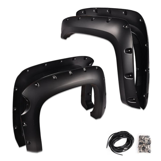 G-PLUS Fender Flares 4PCS for Chevy Silverado 1500 2007-2013 Smooth Black