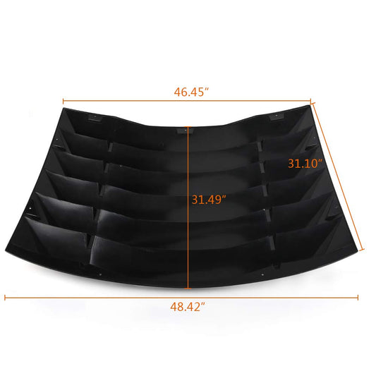 Rear Window Vent Louver Replacement for Dodge Charger 2011-2020 Windshield Sun Shade Cover Unpainted Black ABS 2012 2013 2014 2015 2016 2017 2018 2019