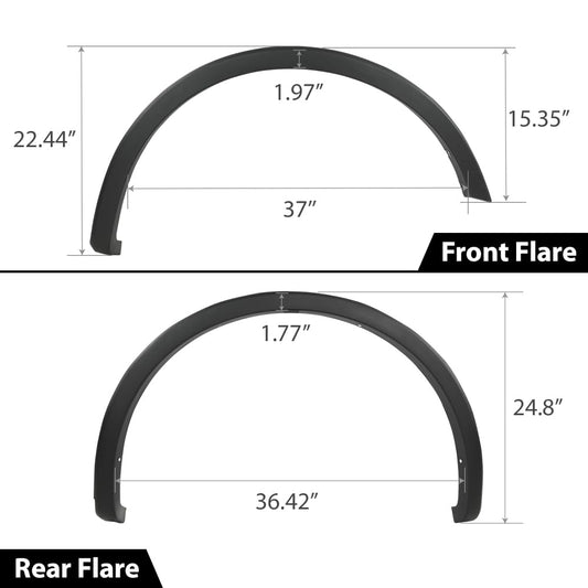 G-PLUS 4PCS Fender Flares Compatible with Ford F150 2015 2016 2017 Styleside, Wheel Protector Cover Trim Guards, Factory Style
