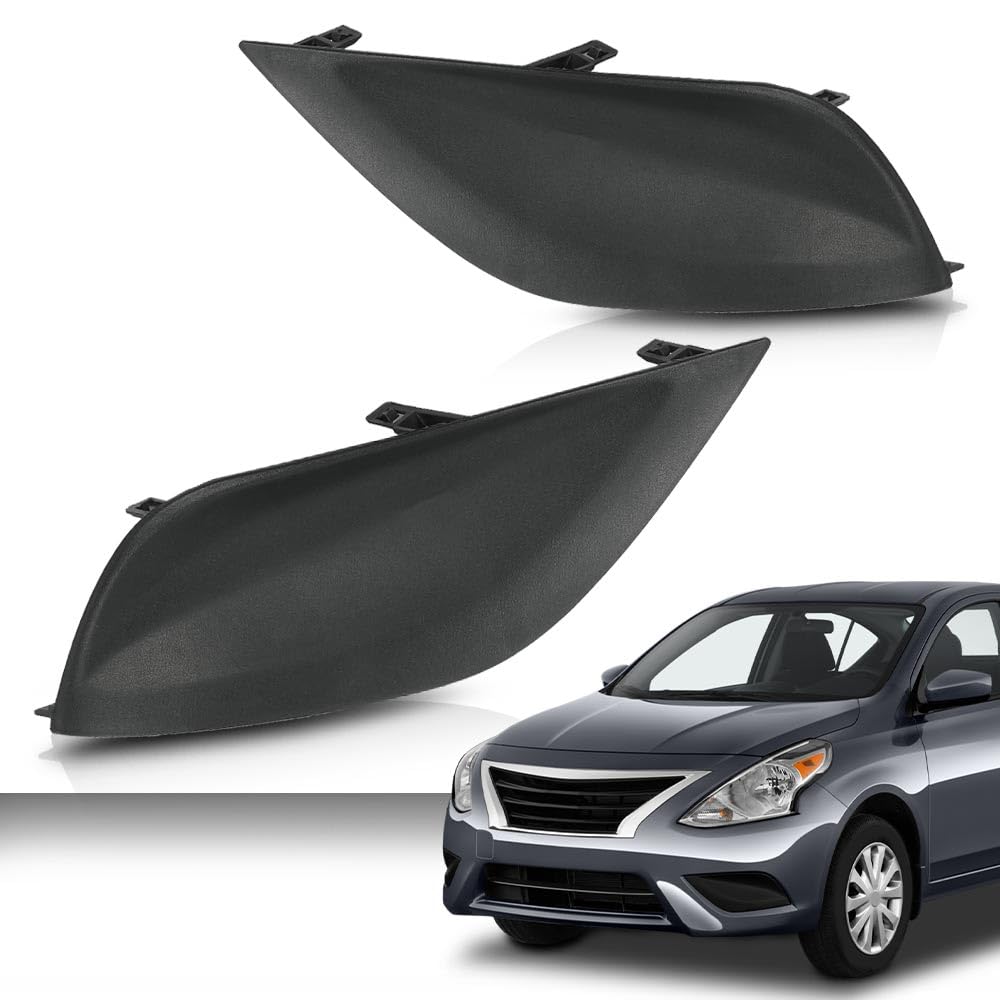 G-PLUS Front Bumper Fog Lamp Bezel Covers LH&RH Compatible with Nissan Versa 4-Door Sedan 2015-2019 NI1039133 NI1038133 622566W80A 622576W80B