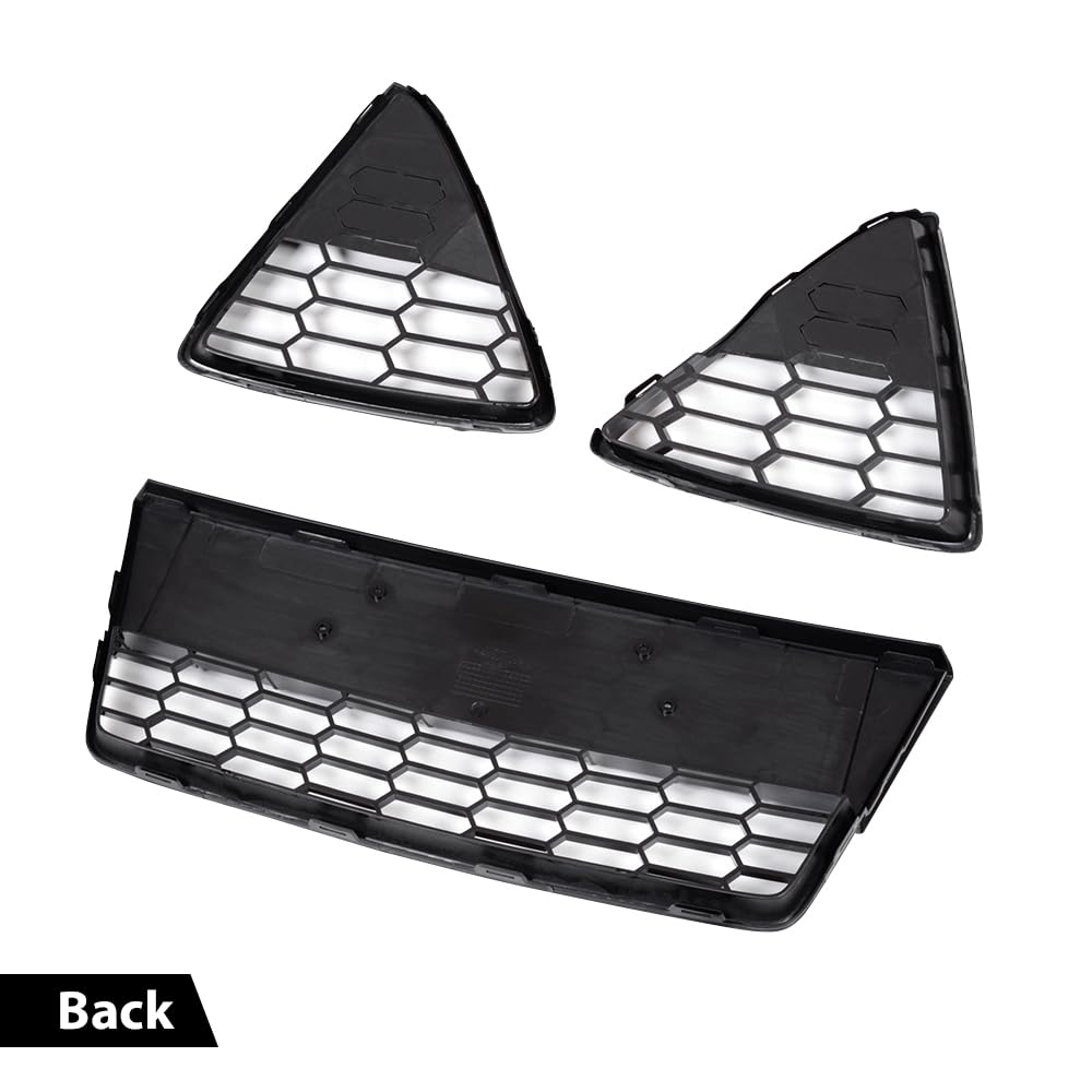 G-PLUS Front Bumper Lower Grill 3pcs Compatible with Ford Focus S/SE 2012-2014 Honeycomb Mesh Front Bumper Grille