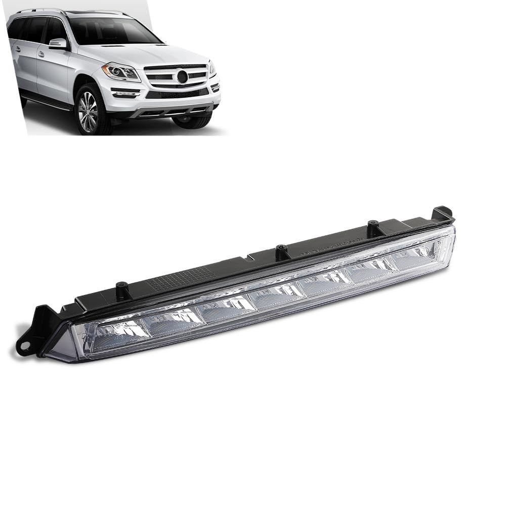 G-PLUS Right LED DRL Daytime Running Fog Light, Compatible with Benz GL-Class X164 GL320 GL350 GL450 GL550 ML63 X166 2007-2013, Passenger Side, 1649060451