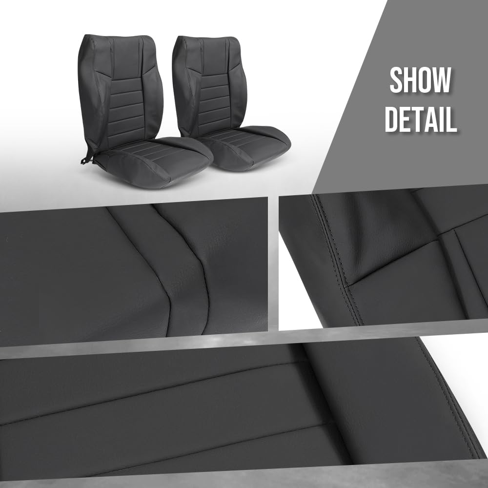 G-PLUS Front & Rear Seat Covers Full Set Compatible with Dodge Challenger SE SXT RT 2011-2014 (NOT Fit SRT8) Black