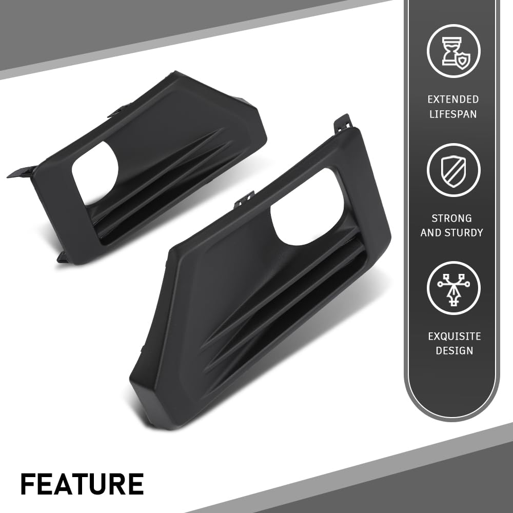 G-PLUS Bumper Fog Lights Lamps Bezels Cover Pair Compatible with Toyota RAV4 Adventure 2019-2022,Fit Toyota RAV4 TRD Off-Road 2020-2023 521280R170, 521270R170, TO1038226, TO1039226 Black