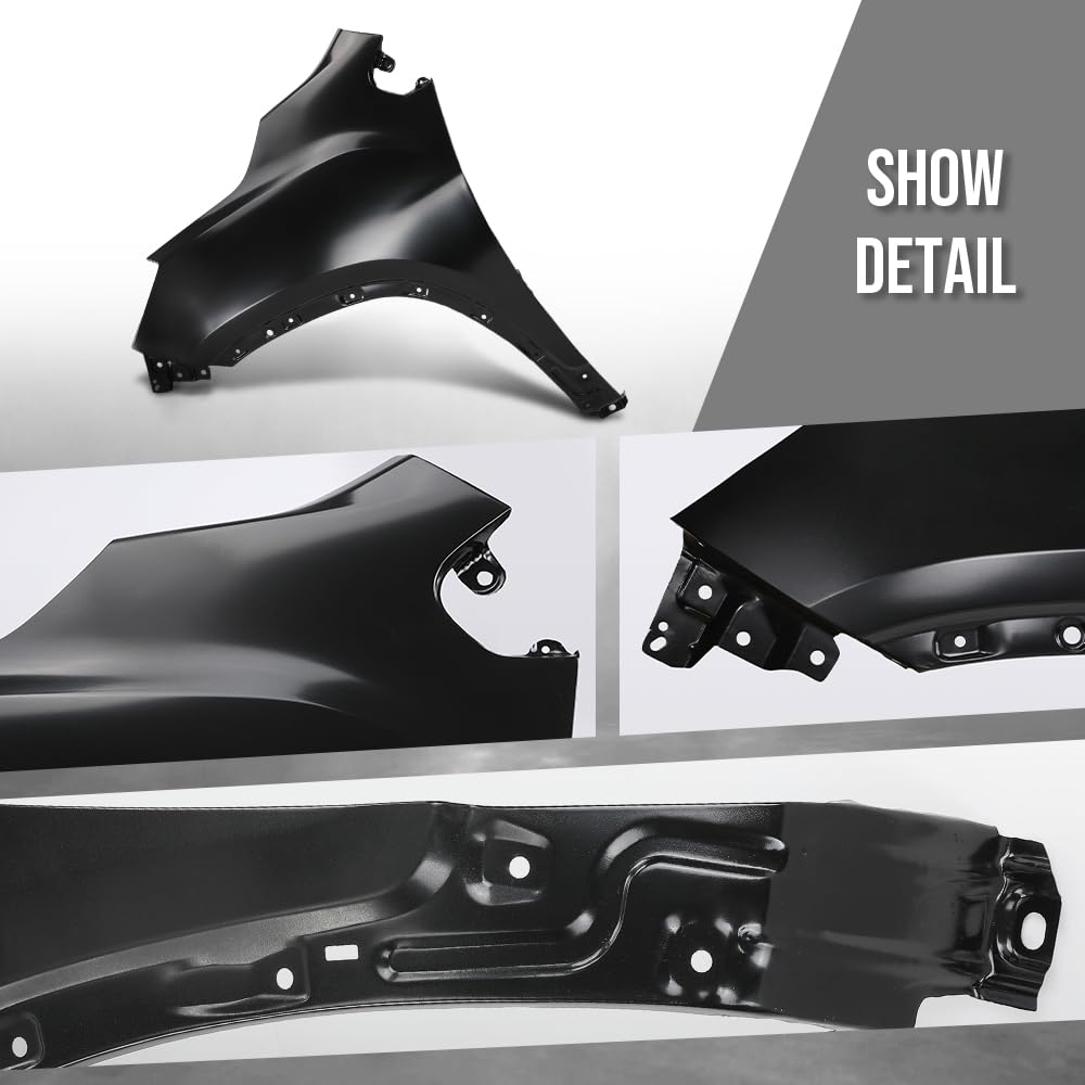 G-PLUS Front Right Passenger Side Fender Assembly Compatible with Chevy Trax 2017-2022 GM1241403, 42334474 Black