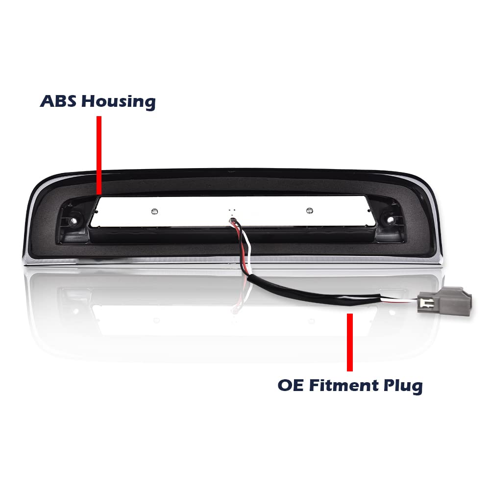 G-PLUS LED 3rd Third Brake Light Compatible with Chevy Silverado/GMC Sierra 1500 2014-2020, High Mount Cargo Lamp Type I, Smoky Lens Clear Housing, 23509162 20979071
