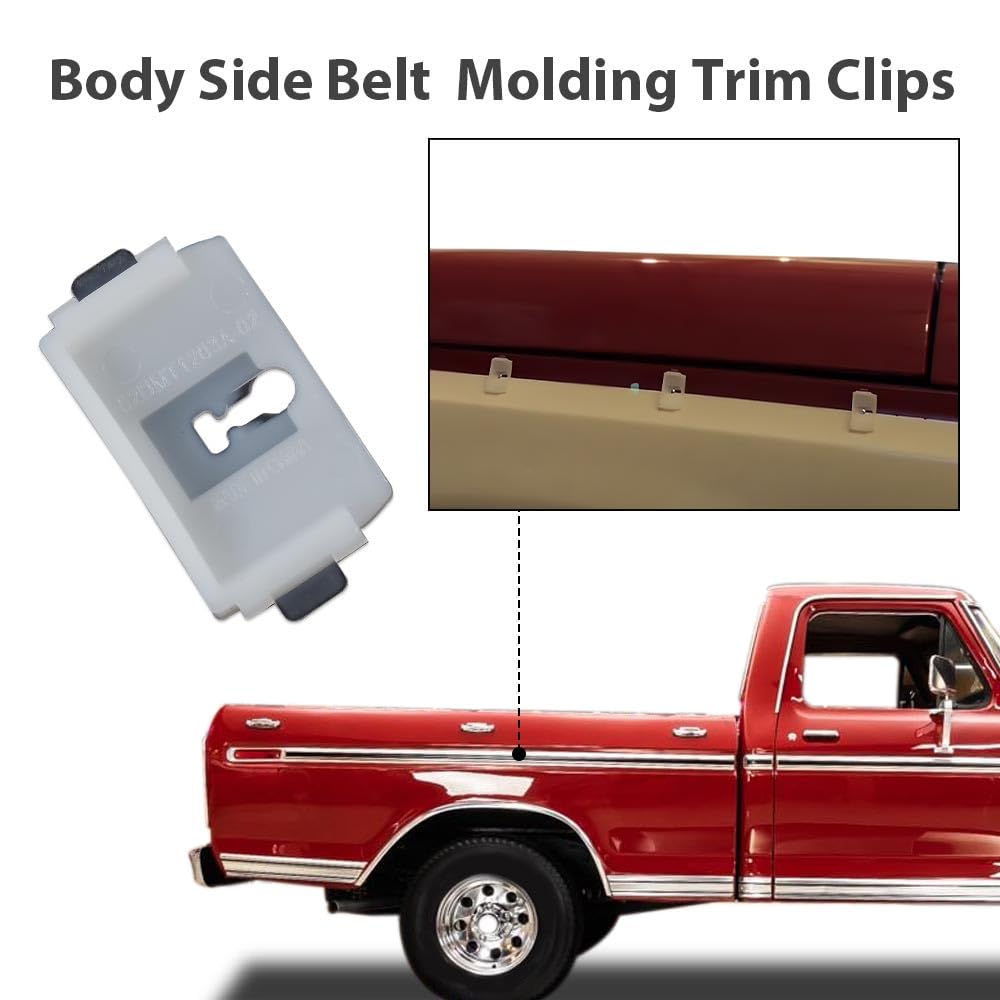 G-PLUS Truck Body Cab Bed Side Belt Molding Trim Clip 10pcs Compatible with 1973-1979 Ford F100 F150 F250 F350 Pickups