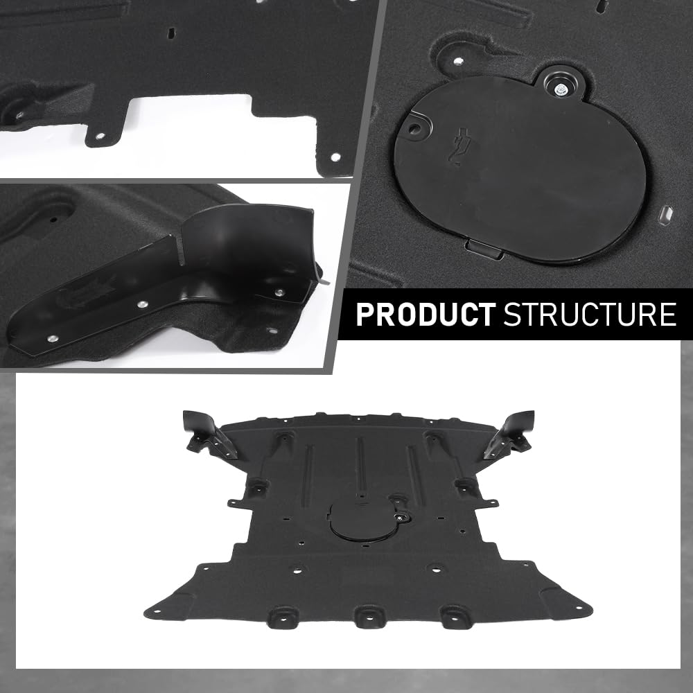G-PLUS Front Engine Splash Shields, Compatible with Jeep Grand Cherokee 2022-2024/ Cherokee L 2021-2024, 68377818AF, CH1228178