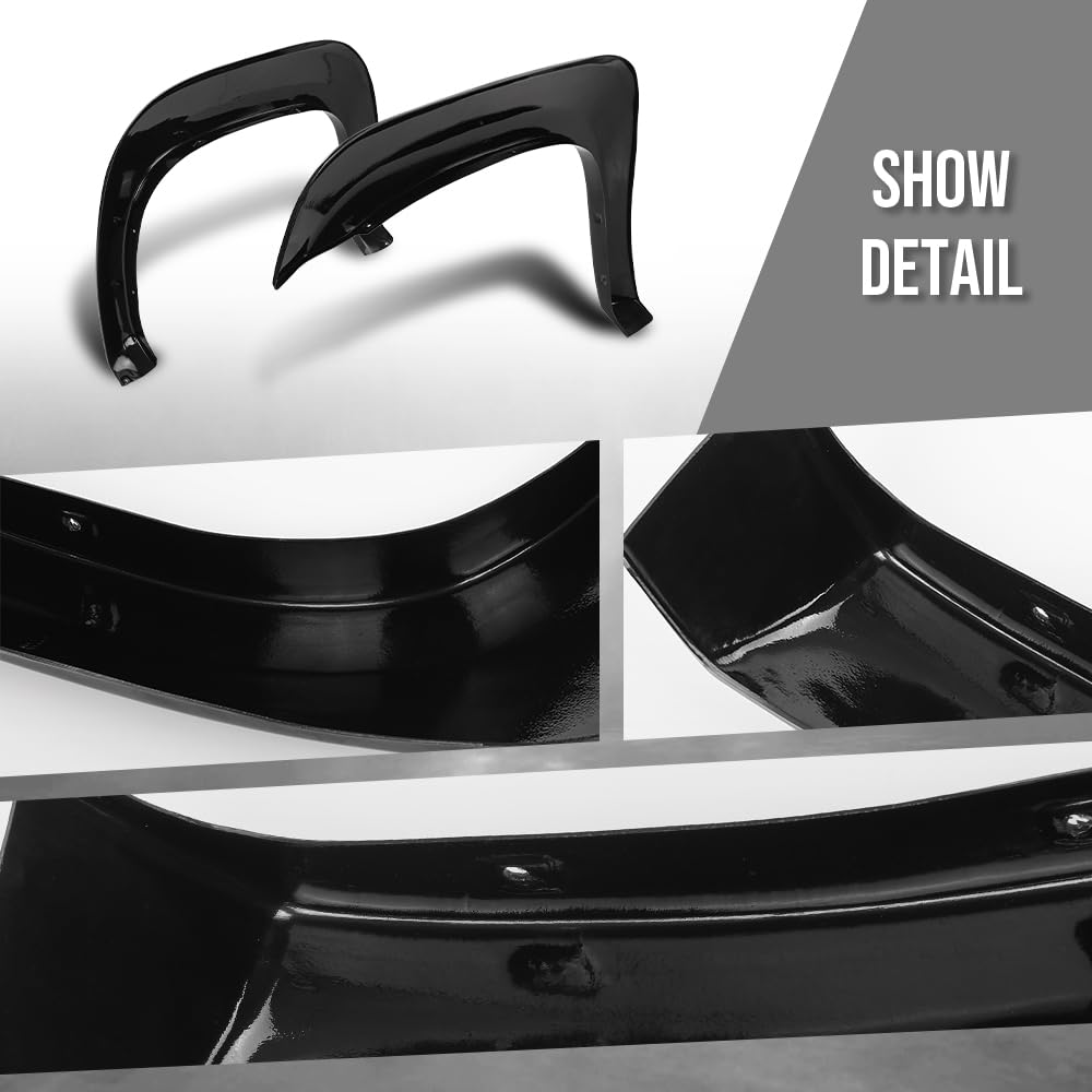 G-PLUS Fender Flares Compatible with GMC Sierra 1500 2007 2008 2009 2010 2011 2012 2013, Only Fit Short Bed 69.3" Fleetside Factory Style Smooth Black