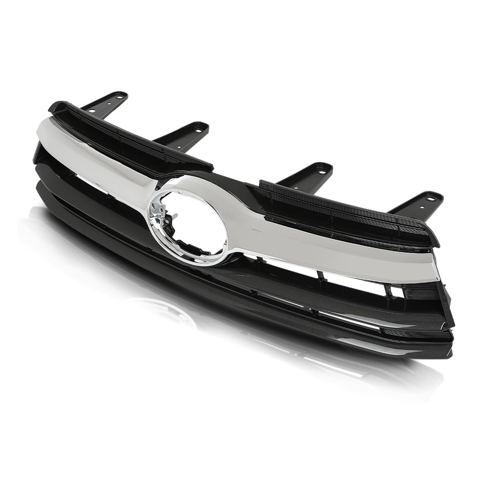 G-PLUS Grille Assembly Compatible with Toyota Highlander (submodel: Hybrid LE, Hybrid Limited, Hybrid XLE, LE, LE Plus, Limited, XLE) 2014-2016 Chrome Grill Insert Black 531010E170, TO1200371