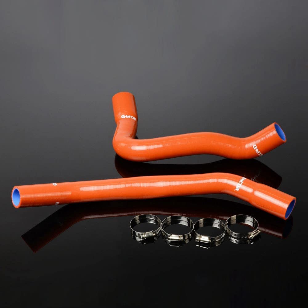 G-PLUS Coolant Silicone Radiator Hose Kit Compatible With 1982-1992 Camaro/Firebird Trans AM V8 2pcs Dark Orange
