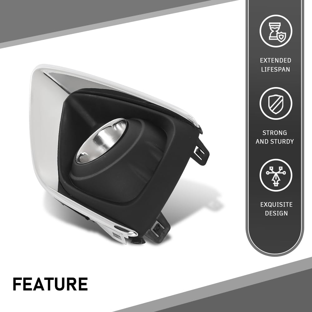 G-PLUS Fog Light Covers Front Driver Left Side Hand Compatible with Buick Envision (submodel: Base, Essence, Preferred, Premium, Premium II) 2019 2020 42489938, GM1038266 Chrome Black