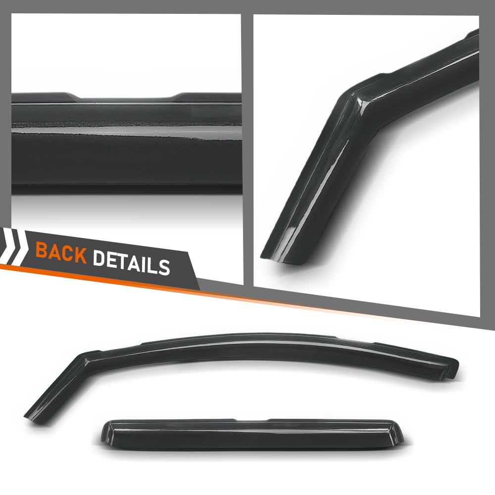 G-PLUS in-Channel Side Window Vent Visor Deflectors Rain Guards Compatible with GMC Terrain 2018-2024 Impact-Resistant PC 4 PCS Smoky
