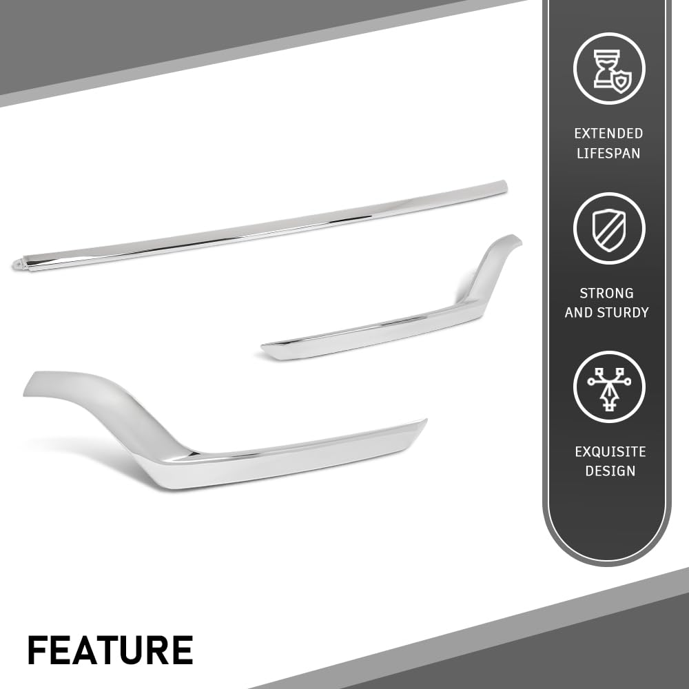 G-PLUS Lower Bumper Trim Moldings Left+Right+Center Front Compatible with Ford Explorer 2018-2019 JB5Z17E810AA, JB5Z17E811AB, JB5Z8419AB, FO1047107, FO1046107