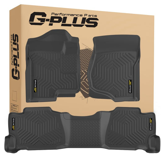G-PLUS Floor Mats 3PCS for Chevy Silverado GMC Sierra Crew Cab 2007-2014 TPE