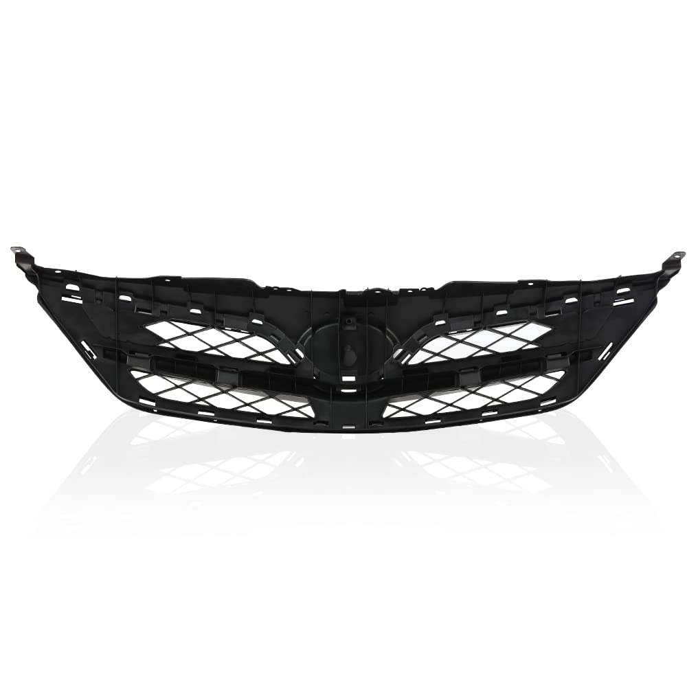 G-PLUS Front Grille Compatible with Toyota Corolla 2011-2013 Black Plastic Grill 5310002410C0, TO1200340
