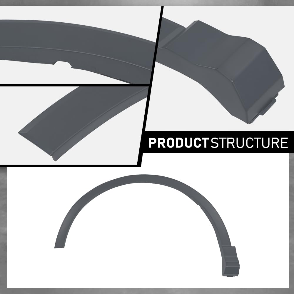 G-PLUS Front Left Fender Flare Wheel Opening Molding Arch Trim, Compatible with Audi Q3 2019-2024, Driver Side, AU8537177, 83A853717AGRU
