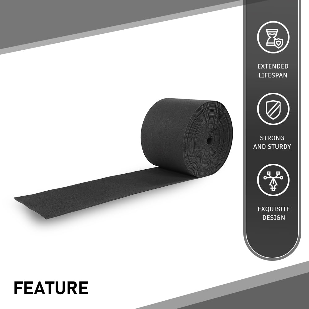 G-PLUS 12" x 100' Outdoor Ribbed Marine Carpet, Boat Trailer Bunk Carpet, Fit Boat Trailer Bunks Runner Docks Black