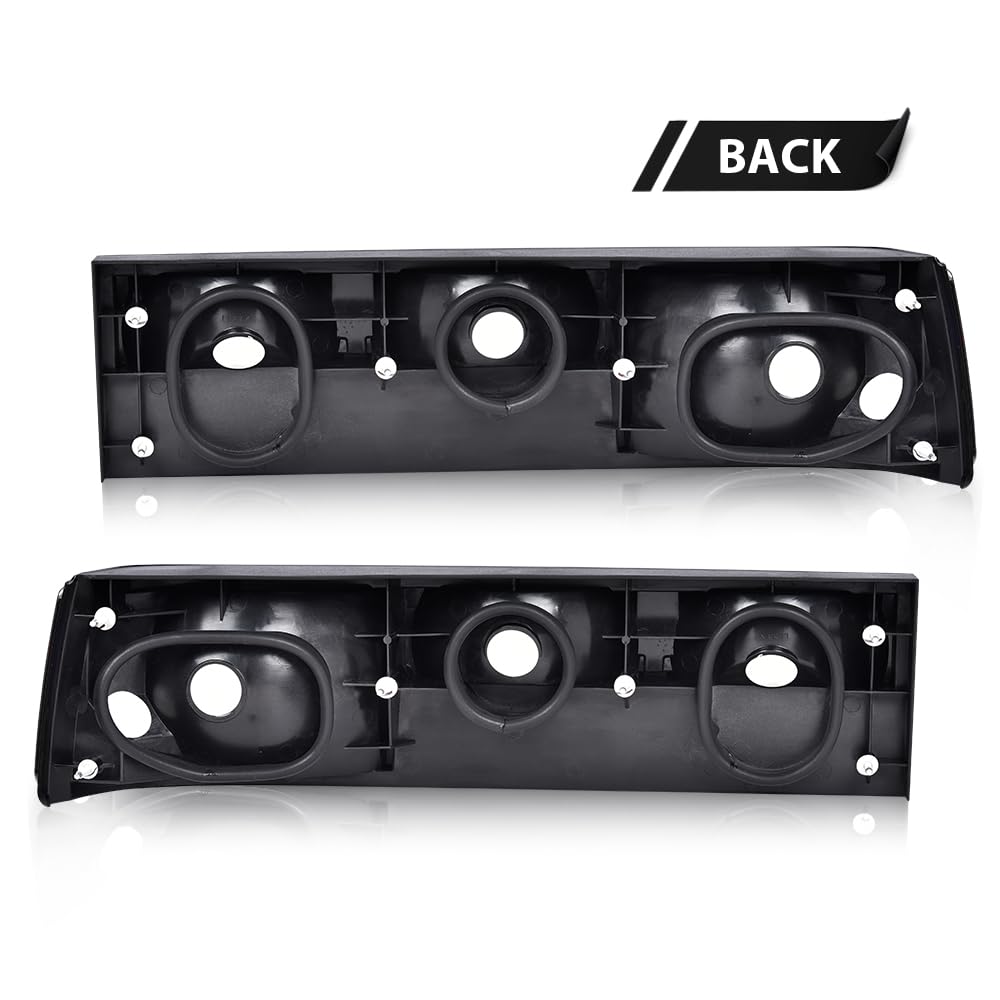 G-PLUS Taillights Taillamps Rear Brake Lights Left&Right w/o Bulbs Compatible with Ford Mustang 1987-1993,FO2800168, FO2801168 Smoky Lens Black Housing Faros Traseros Luces TraserasAssembly