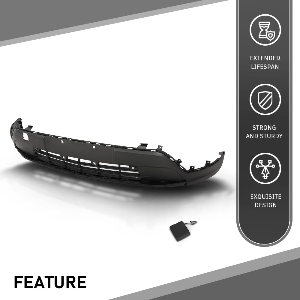 G-PLUS Bumper Cover Front Lower Compatible with Cadillac XT4 2019-2023 With Sensor Holes Black