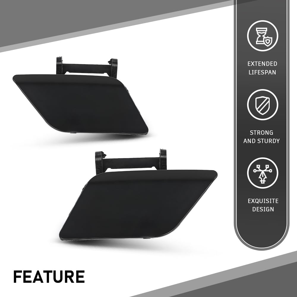 G-PLUS Headlight Washer Nozzle Jet Cover Cap Pair Compatible with Benz C-Class W204 C250 C300 C350 C63AMG 2012-2015 A2048804224
