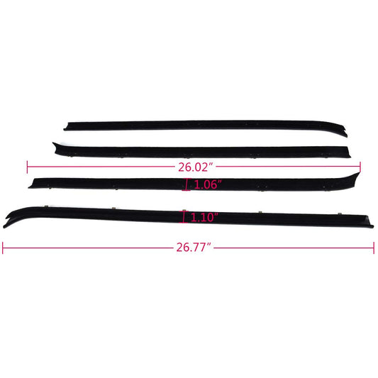 G-PLUS Weatherstrip Window Seal Car Window Moulding Trim Compatible with Chevy GMC Pickup Truck 1981-1986 Black Set of 4 Door Window Moulding Trim Weatherstrip Seal Belt FO1930104 FO1930103