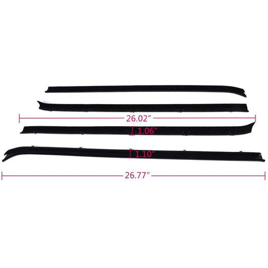 G-PLUS Weatherstrip Window Seal Car Window Moulding Trim Compatible with Chevy GMC Pickup Truck 1981-1986 Black Set of 4 Door Window Moulding Trim Weatherstrip Seal Belt FO1930104 FO1930103