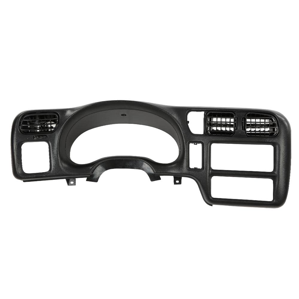 G-PLUS Dash Radio Trim Bezel Cover Single Din Compatible with 1998-2004 Chevy Blazer S10/GMC Jimmy Sonoma Dashboard Radio Panel (Black ABS Plastic)