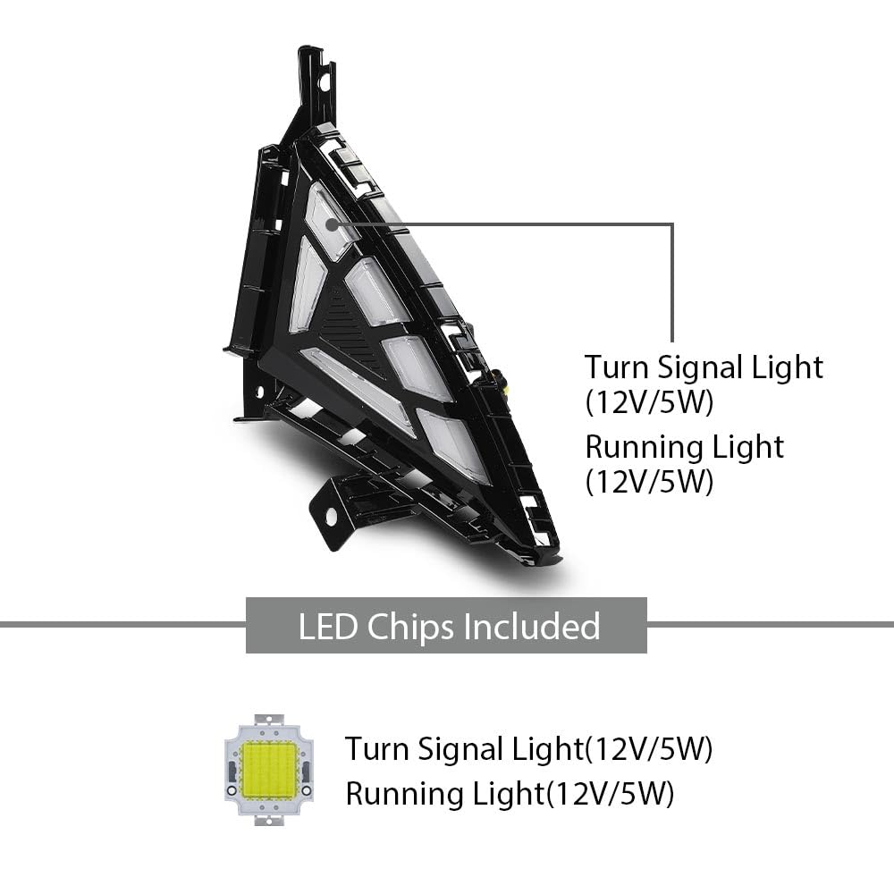 G-PLUS LED Fog Lights Daytime Running Lmap DRL w/Turn Signal Compatible with Hyundai Elantra 2021-2022,Not Fit Hybrid Model