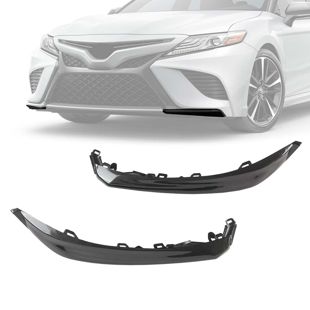 G-PLUS Front Bumper Black Lower Trim Molding set Compatible with 2018 2019 2020 Toyota Camry SE/XSE