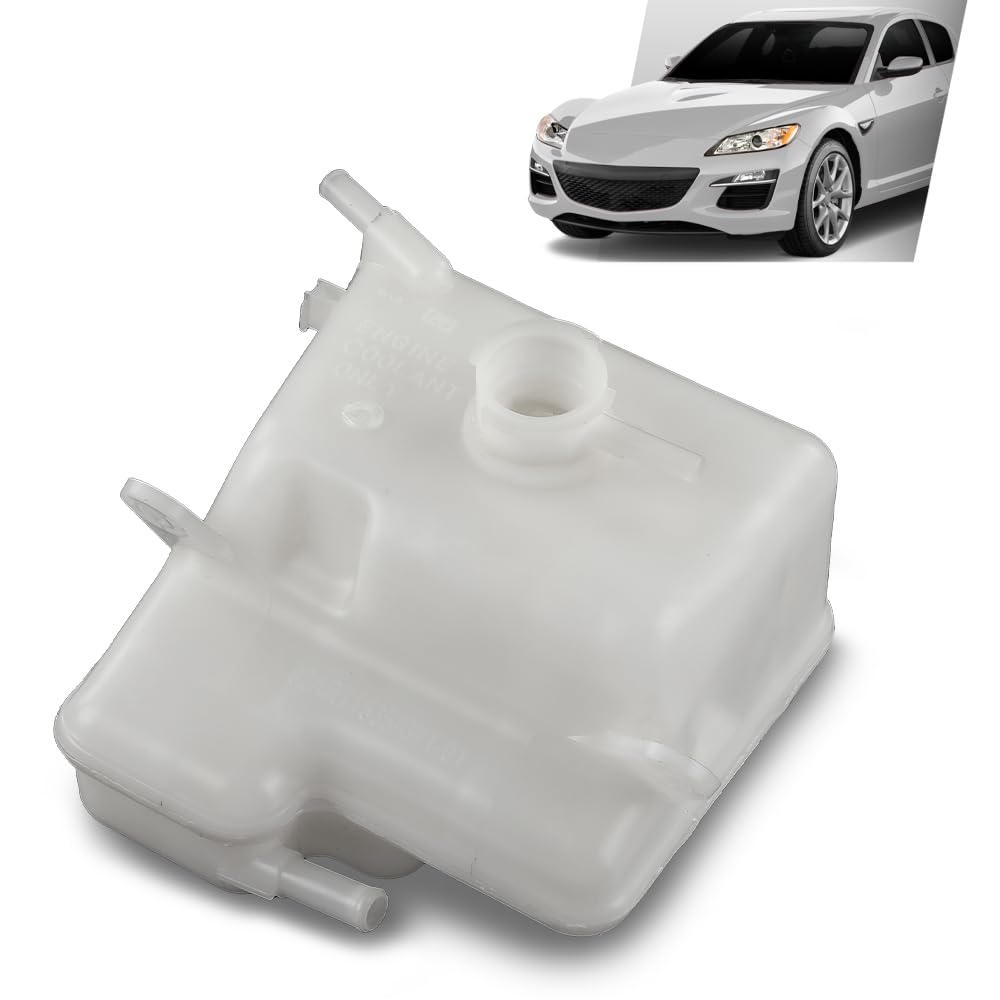 G-PLUS Radiator Coolant Overflow Tank Reservoir w/ Sensor White, Compatible with Mazda RX-8 2004-2011, N3H1-15-351G