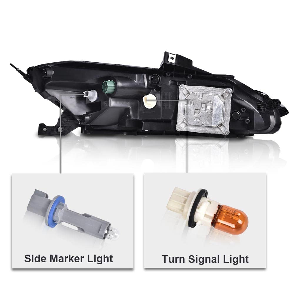 G-PLUS [ White LED DRL Parking Light Turn Signal Lamp With Bulbs Compatible with 2014-2018 Jeep Cherokee 68157103AQ Left Driver Side